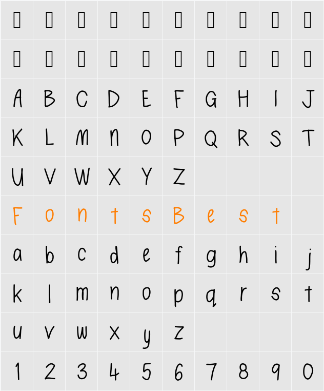 mine oh mine Character Map