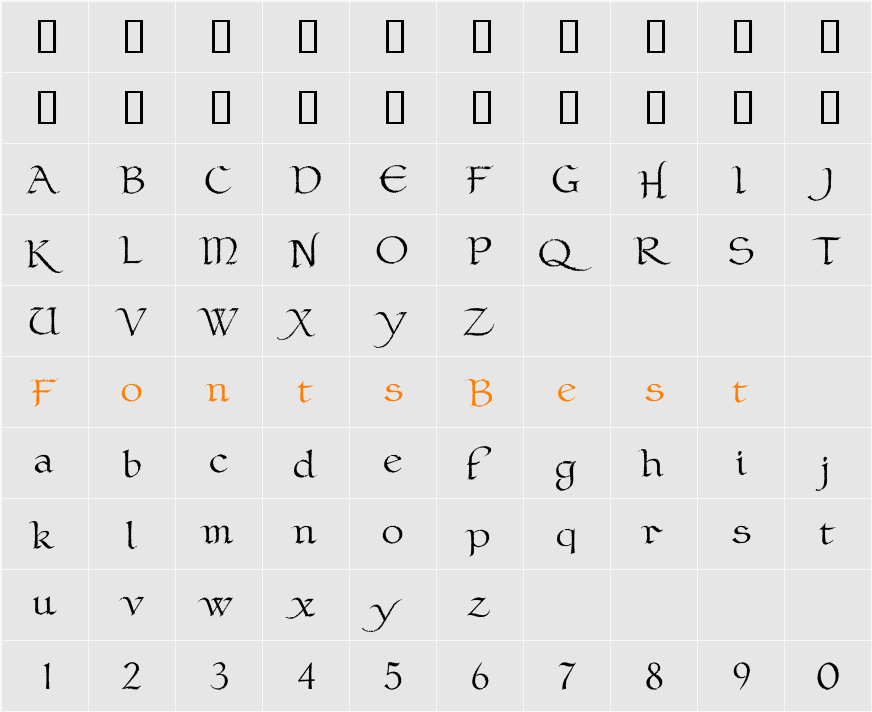 ClaustrumBleed Character Map