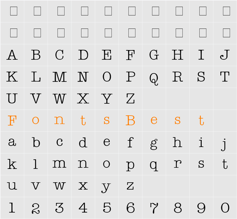 Keyboard Display SSi Character Map
