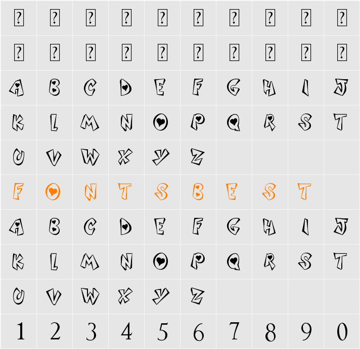 Sound Heart Character Map