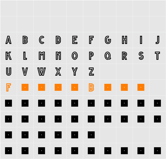 Grande Andretti - limited chars Character Map