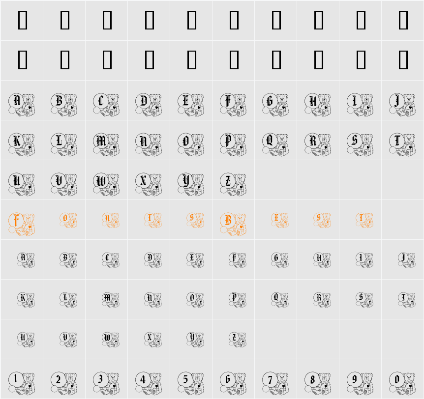 pf_valentine_bear Character Map