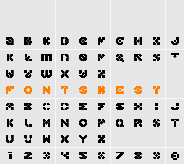Zoom Runner Character Map
