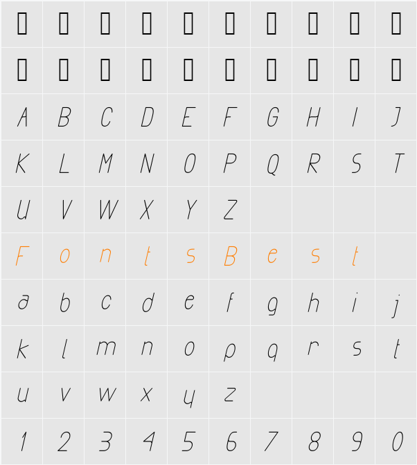Exacta Character Map