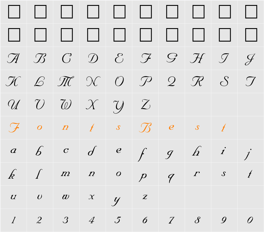 NeptuneScript DB Character Map