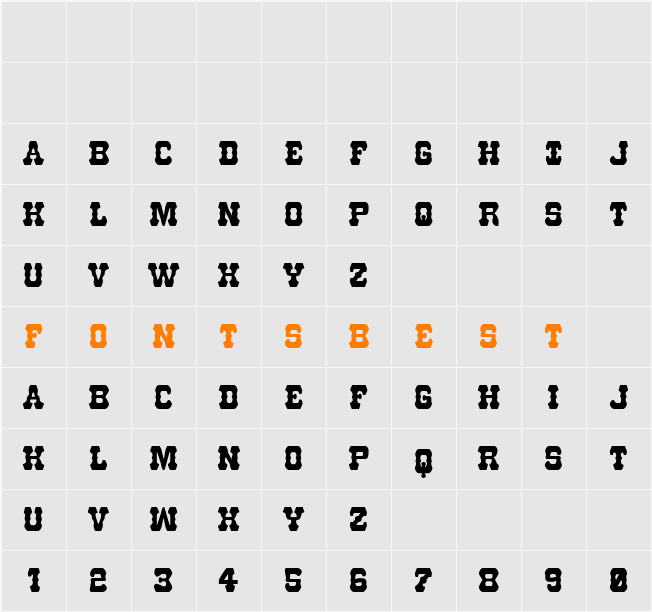 U.S. Marshal Condensed Character Map