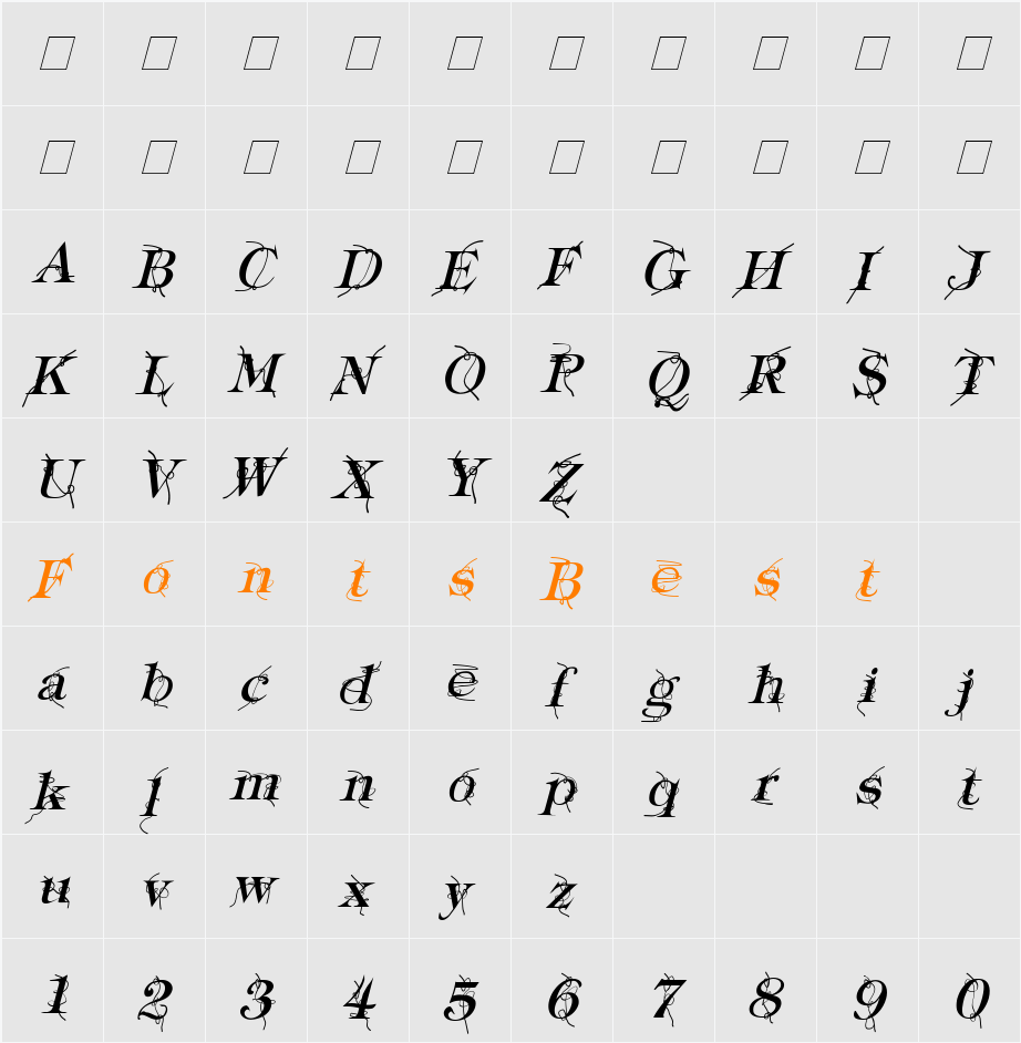 Typography ties Character Map