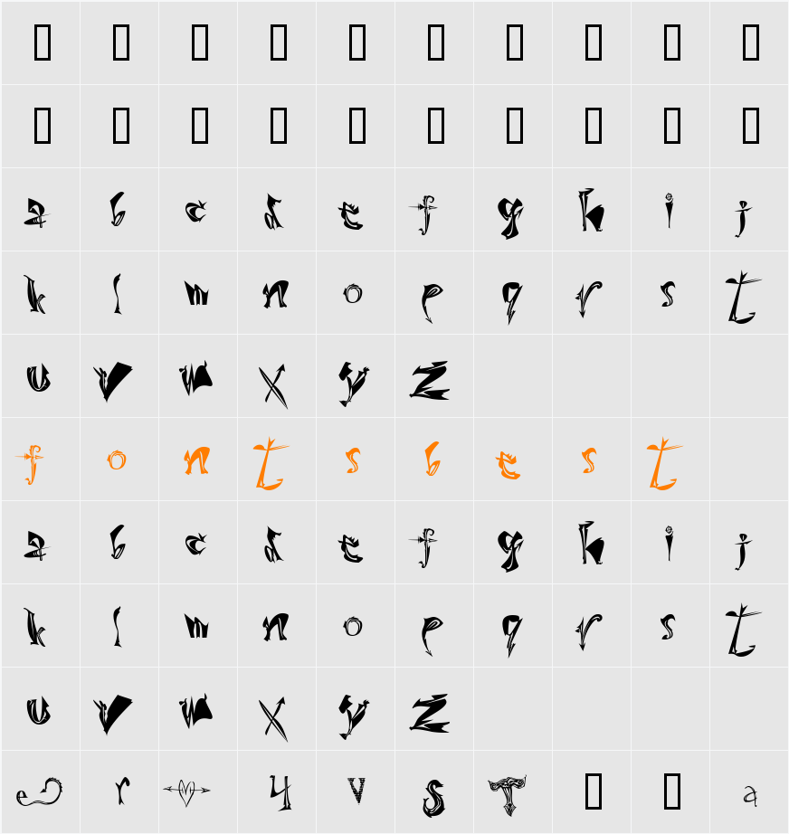 UckNPretty Character Map