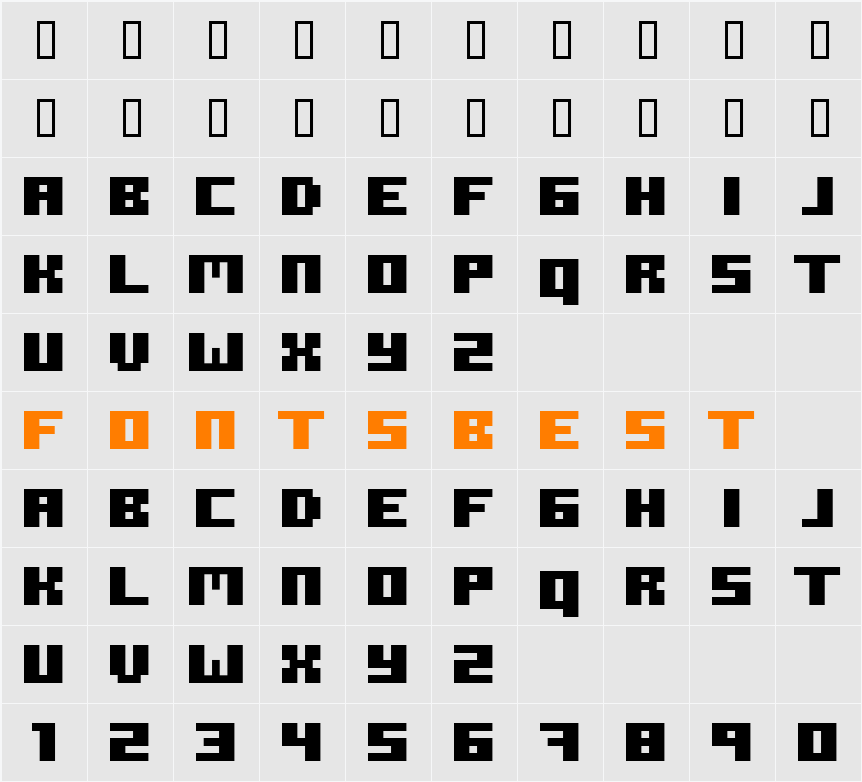 ROTORkeff Bold Character Map