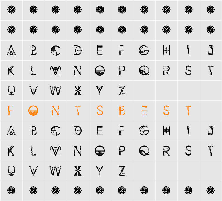 ZILAP GEOMETRIK Character Map