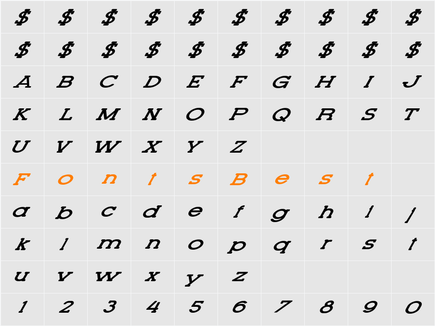 Lettering Set New Character Map