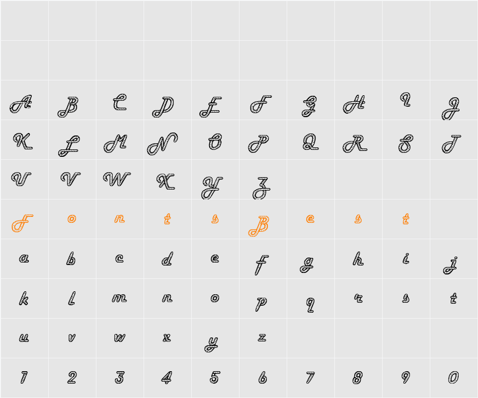 Howdy Character Map