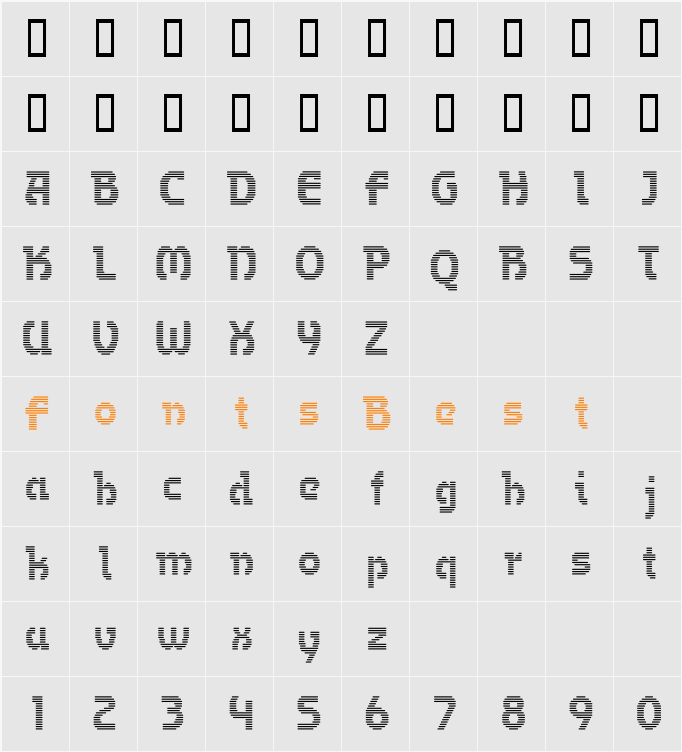 Omega MF Character Map