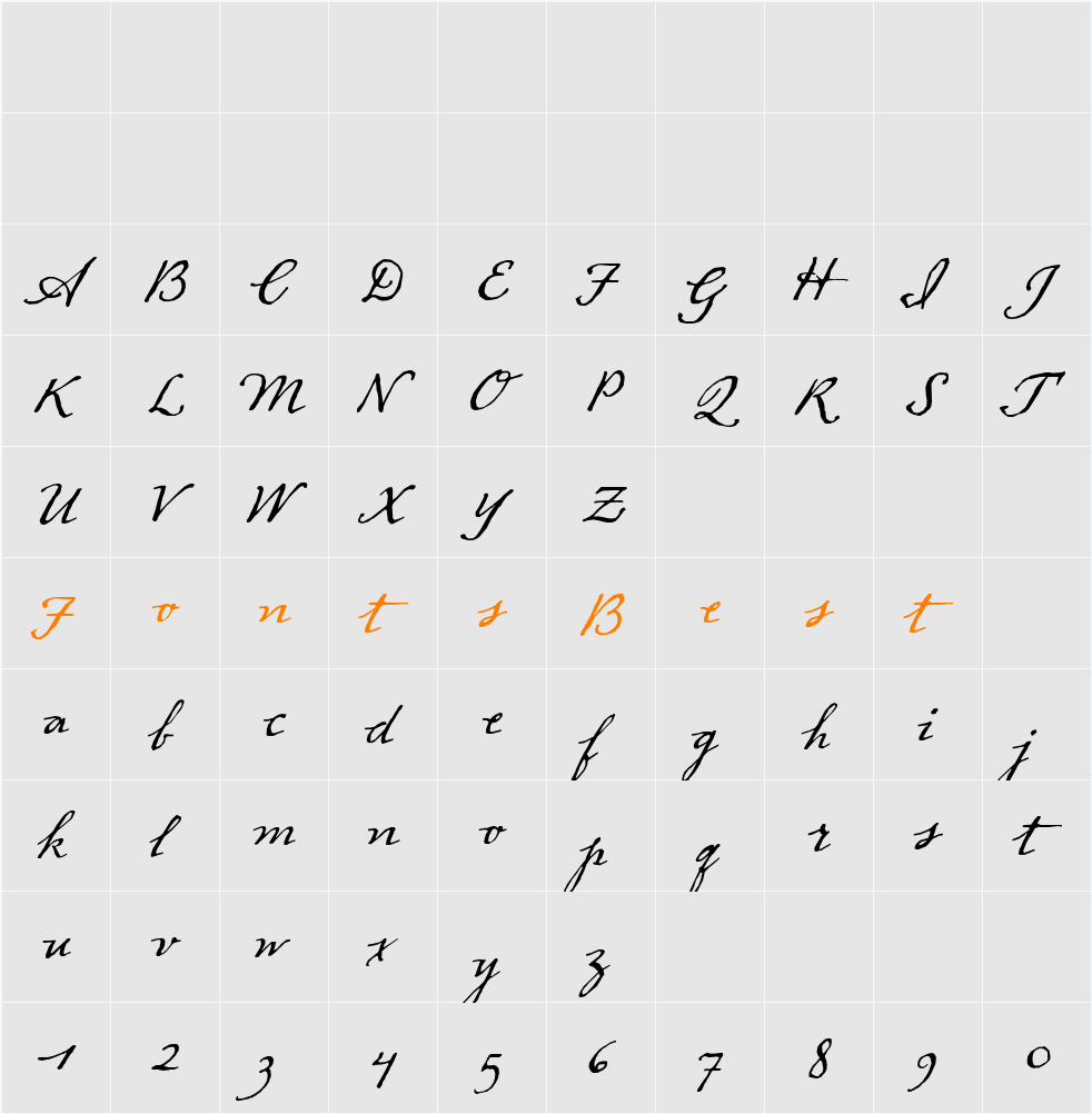Dear Sarah Alt2 Character Map