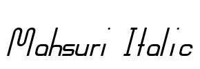 Mahsuri Italic
