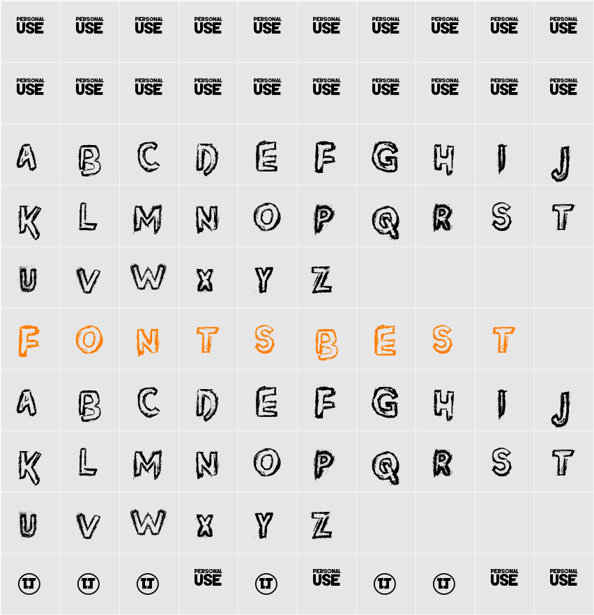 Silver Dust Character Map