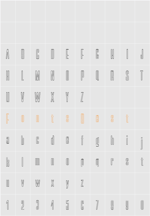 Neretta Outline Character Map