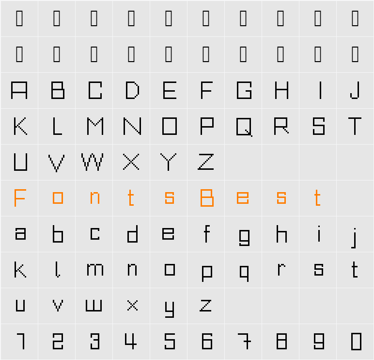 Linepixels Character Map