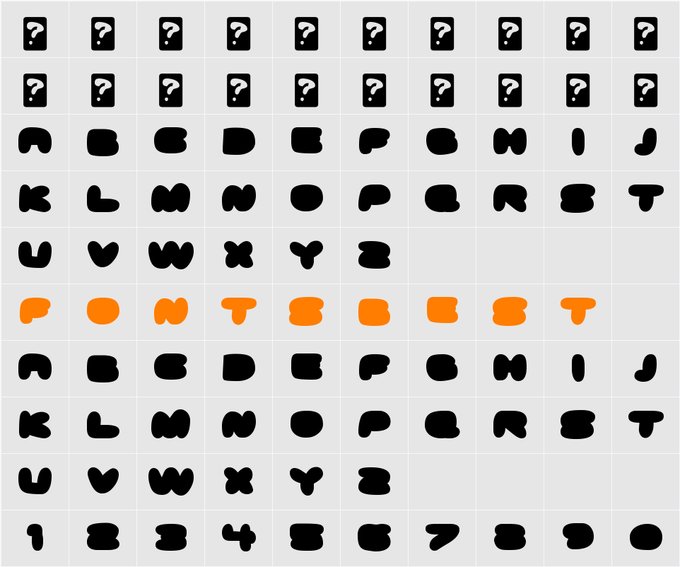 Ghostmeat Back Character Map
