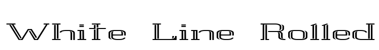 White Line Rolled Font Image