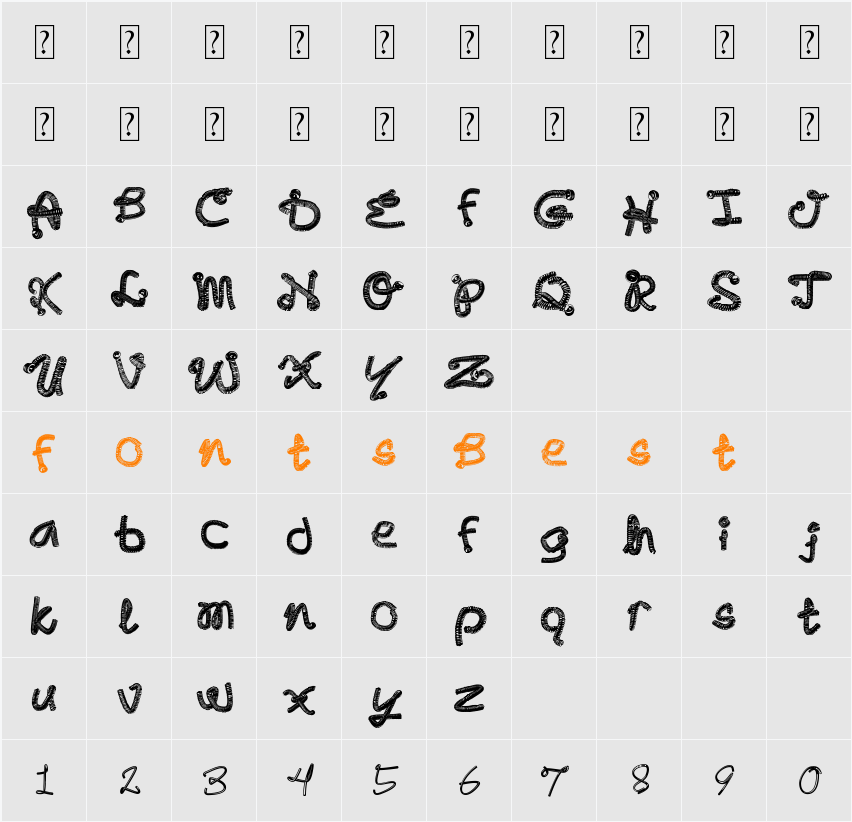 RomEr Character Map