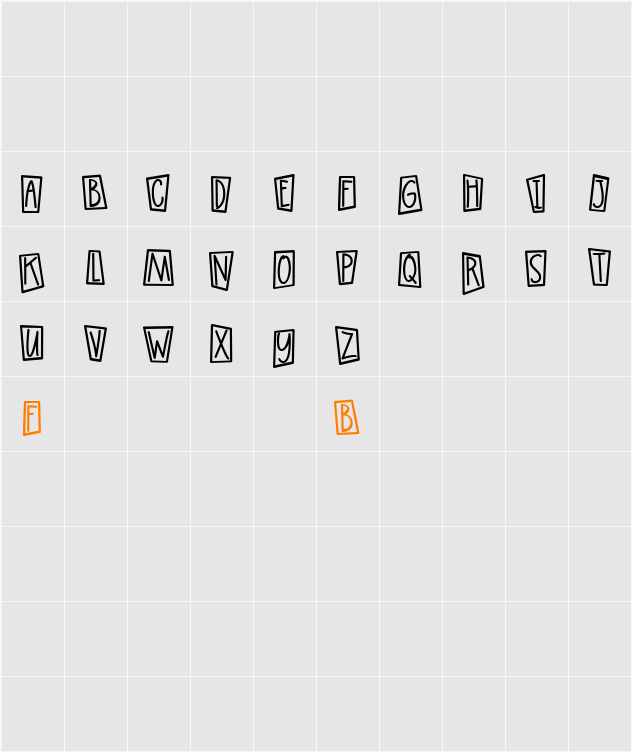 Jinxed BoxedCaps Character Map