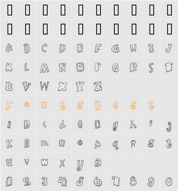 LDJ Jillustration Character Map
