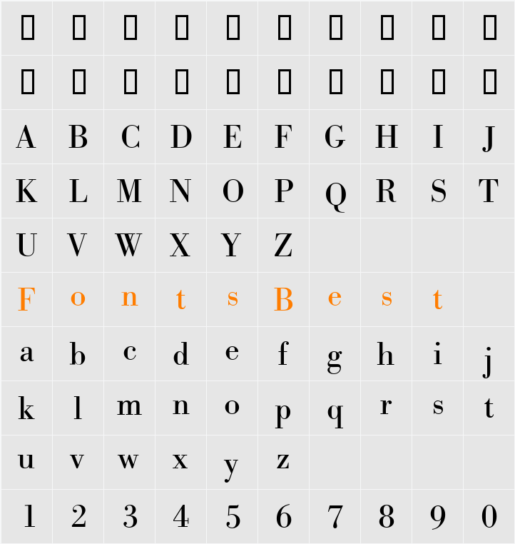 BodoniStd Character Map