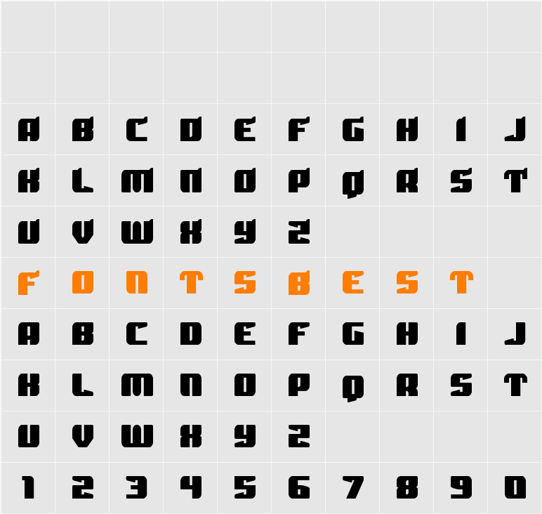 Spartaco Straight Character Map