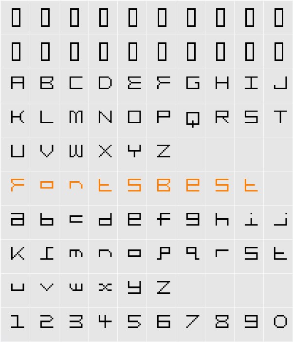 Gridder Character Map