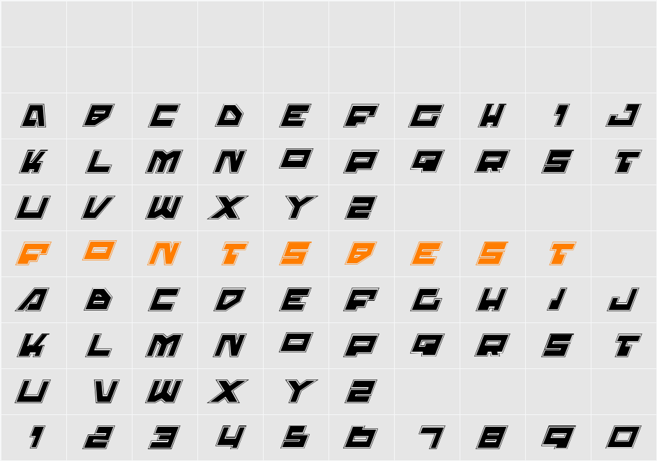 Trajia Pro Italic Character Map