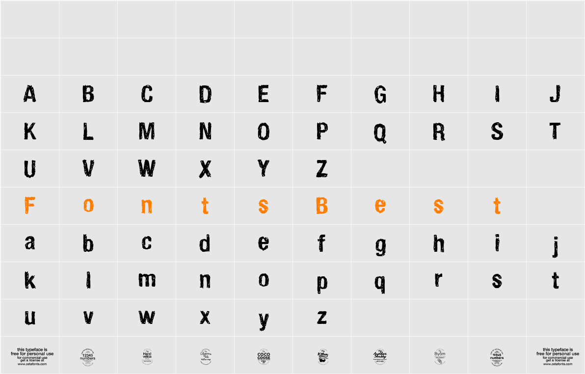 HandVetica Character Map