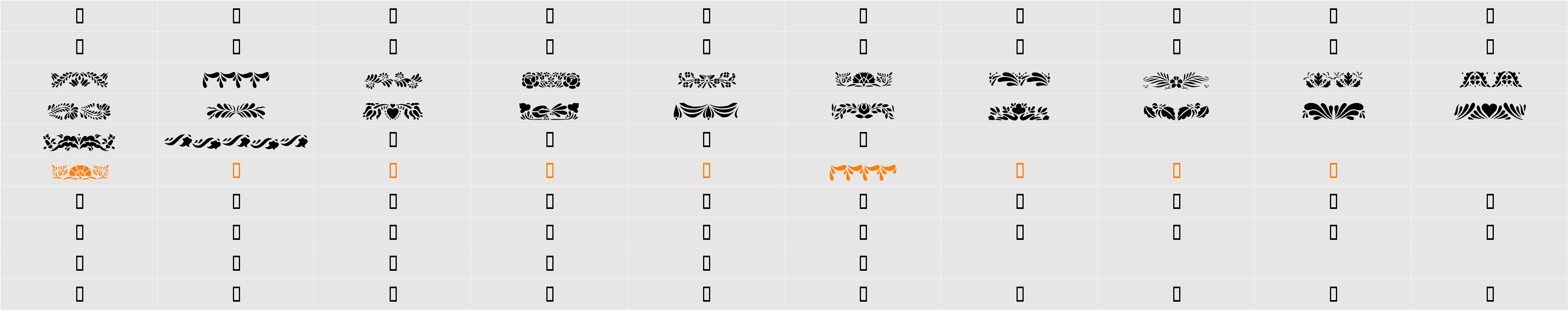 Folk Art Dividers Character Map