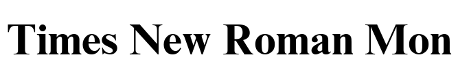 Times New Roman Mon Font Image