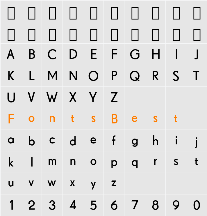 Drescher Grotesk BT SemiBold Character Map