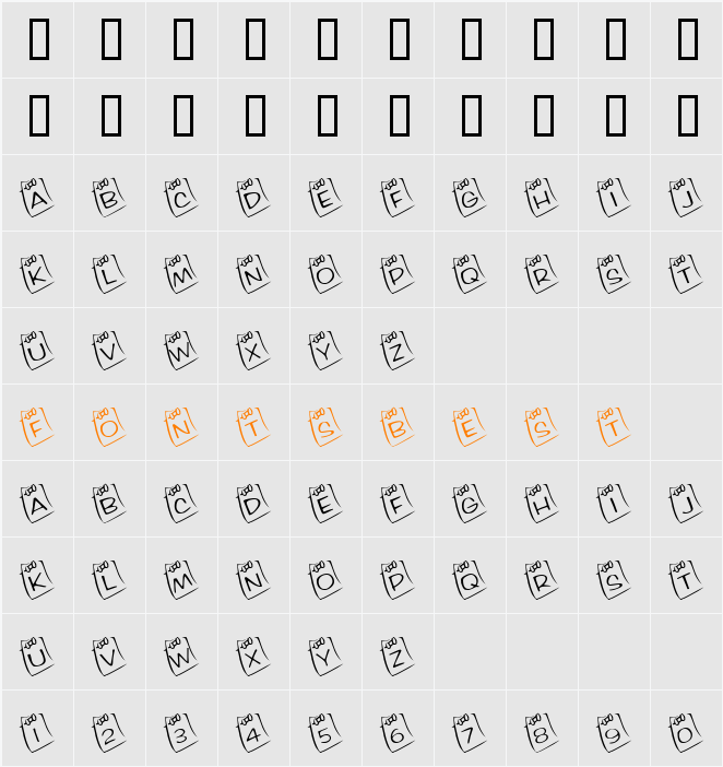KR Lil Note Character Map