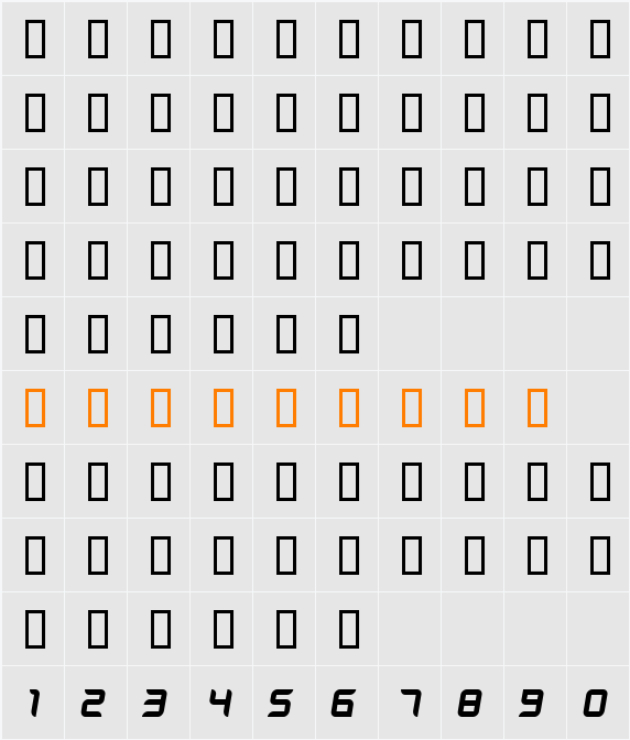 Dlila Oblique Character Map