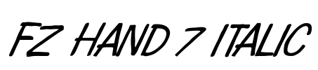FZ HAND 7 ITALIC Font Image