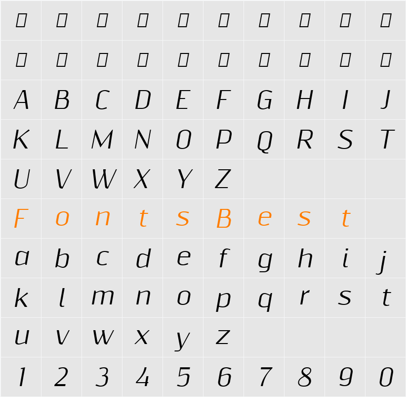 Resagnicto Character Map