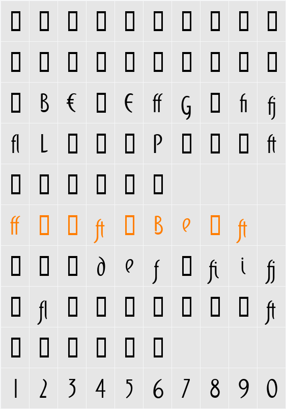 DomingoALT Character Map
