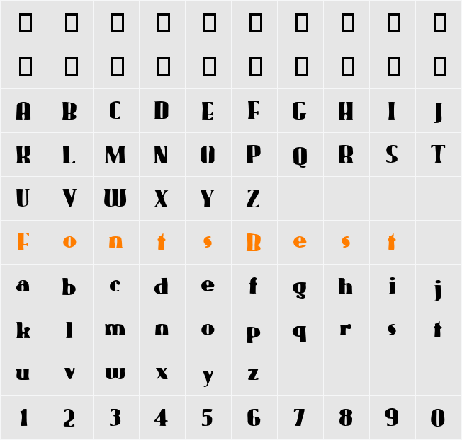 Gaggers Character Map