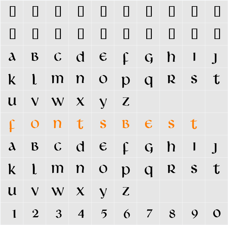 Livingstone Character Map