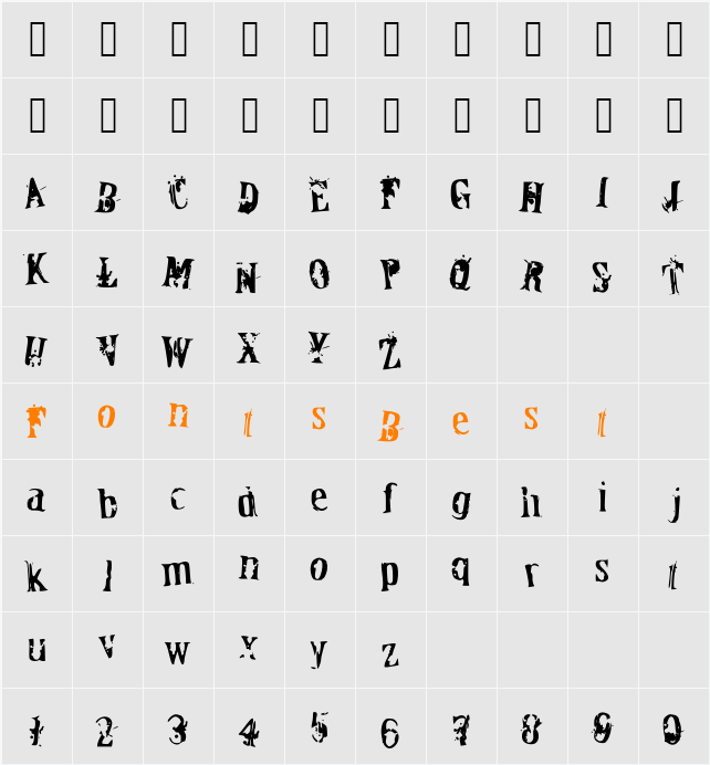 OfFiCeR DoWn Character Map