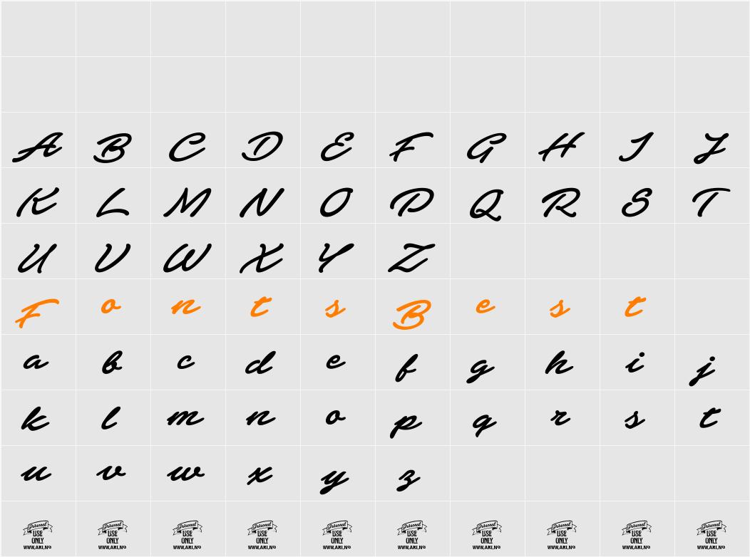 Elevate PERSONAL USE ONLY Character Map