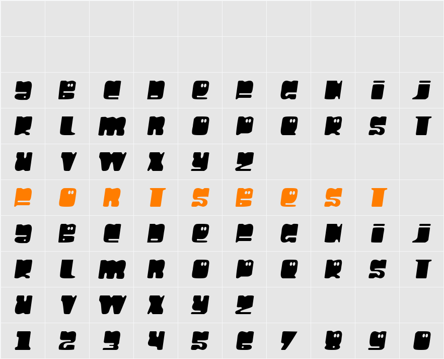 Hello Larry Character Map