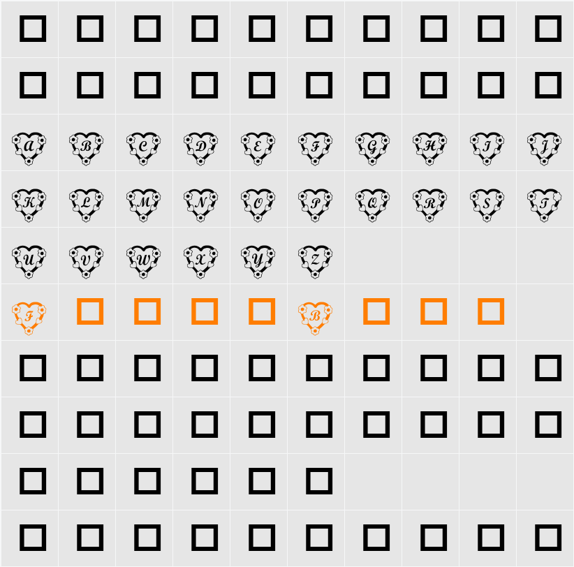 RMFlwrHt Character Map