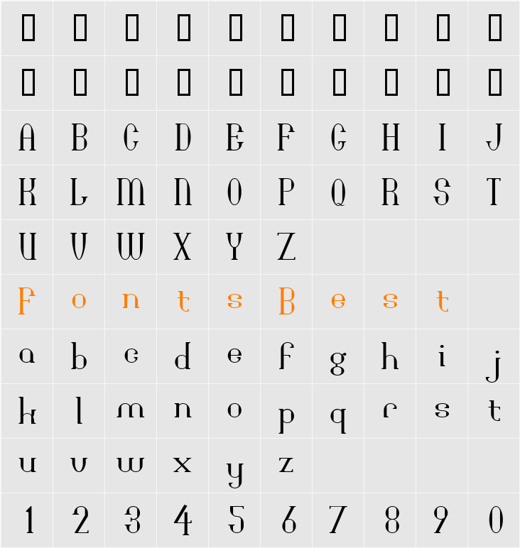 Bridgework Character Map