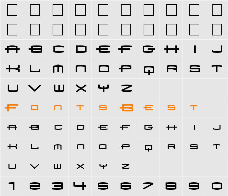 X979 Character Map