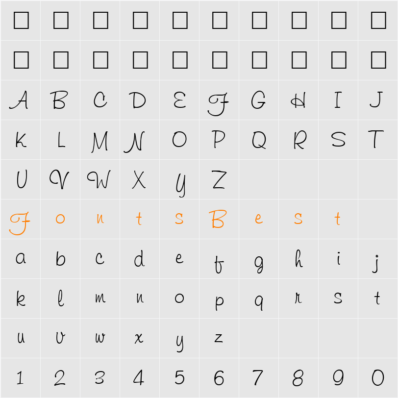 FIFFIGA Character Map