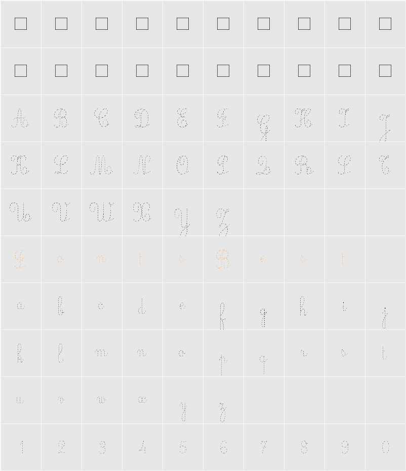 Ecolier_pointillés Character Map